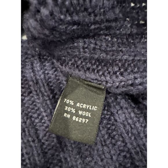 BCBG Maxazria Women's All Navy Blue Turtle Neck Poncho Sweater Size S/M NWT - Picture 10 of 16